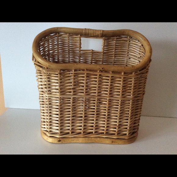 Vintage Bamboo Wicker Magazine Rack Home Decor